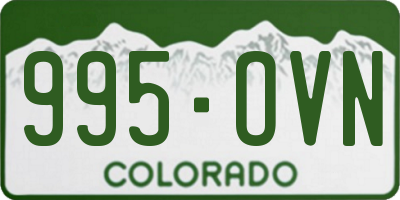 CO license plate 995OVN