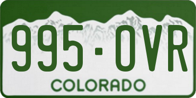 CO license plate 995OVR