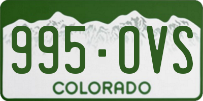 CO license plate 995OVS