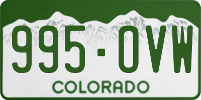 CO license plate 995OVW