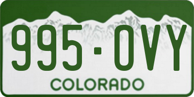 CO license plate 995OVY
