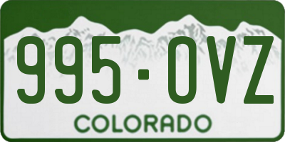 CO license plate 995OVZ