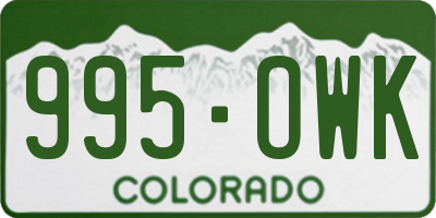 CO license plate 995OWK