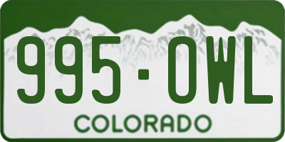 CO license plate 995OWL