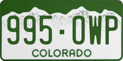CO license plate 995OWP