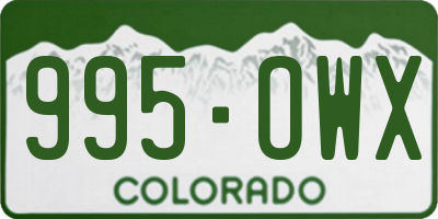 CO license plate 995OWX
