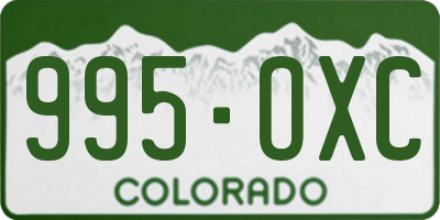 CO license plate 995OXC