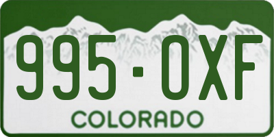 CO license plate 995OXF