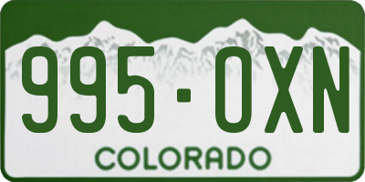 CO license plate 995OXN