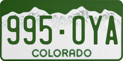 CO license plate 995OYA