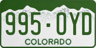 CO license plate 995OYD