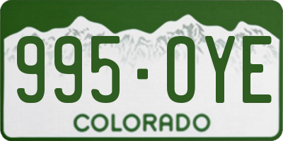 CO license plate 995OYE
