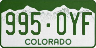 CO license plate 995OYF