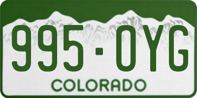CO license plate 995OYG