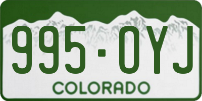 CO license plate 995OYJ