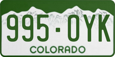 CO license plate 995OYK