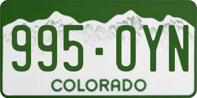 CO license plate 995OYN