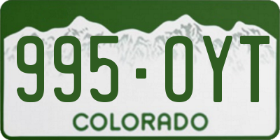 CO license plate 995OYT