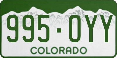 CO license plate 995OYY