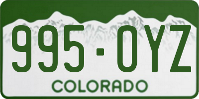 CO license plate 995OYZ