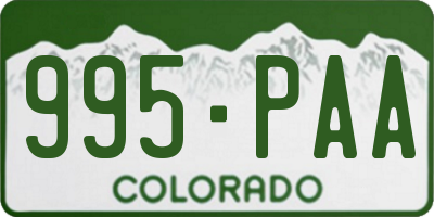 CO license plate 995PAA