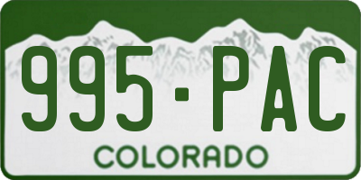 CO license plate 995PAC