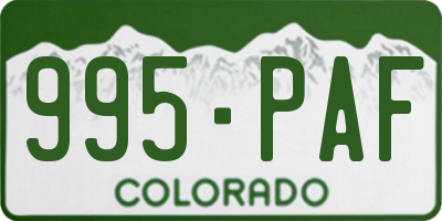CO license plate 995PAF