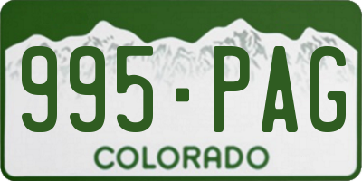 CO license plate 995PAG