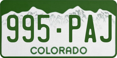 CO license plate 995PAJ