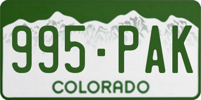 CO license plate 995PAK