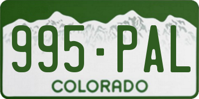 CO license plate 995PAL