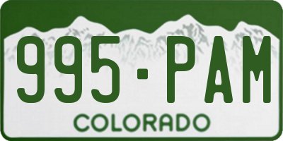 CO license plate 995PAM