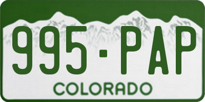 CO license plate 995PAP