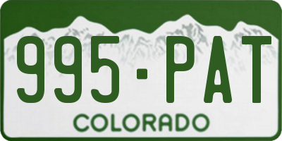 CO license plate 995PAT