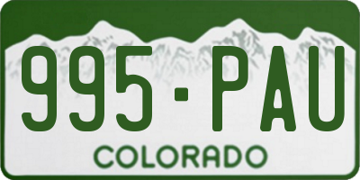 CO license plate 995PAU