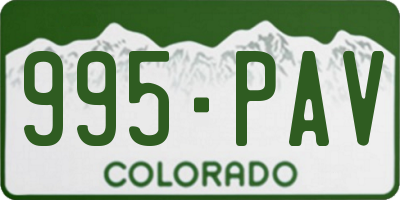 CO license plate 995PAV