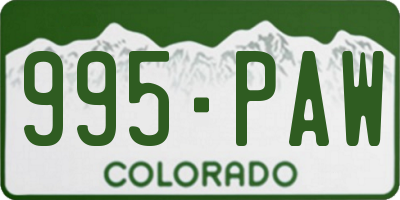 CO license plate 995PAW