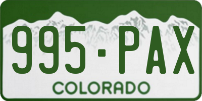 CO license plate 995PAX