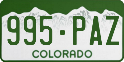 CO license plate 995PAZ
