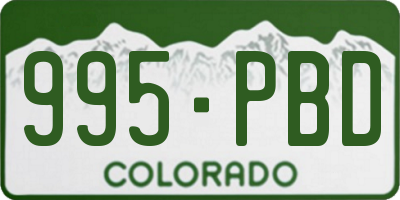 CO license plate 995PBD