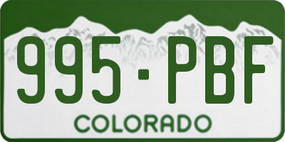 CO license plate 995PBF