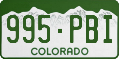 CO license plate 995PBI