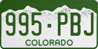 CO license plate 995PBJ