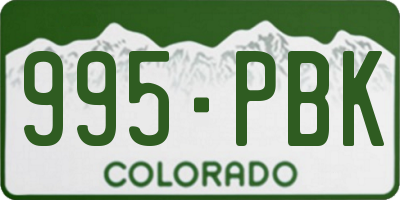 CO license plate 995PBK