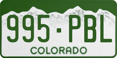 CO license plate 995PBL