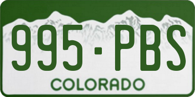 CO license plate 995PBS