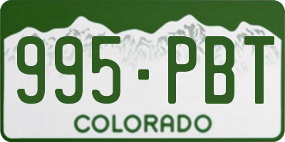 CO license plate 995PBT