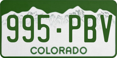 CO license plate 995PBV