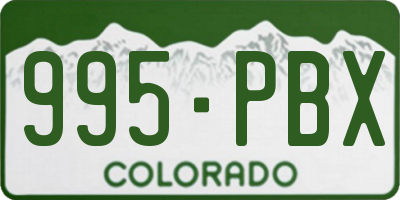 CO license plate 995PBX