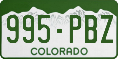 CO license plate 995PBZ